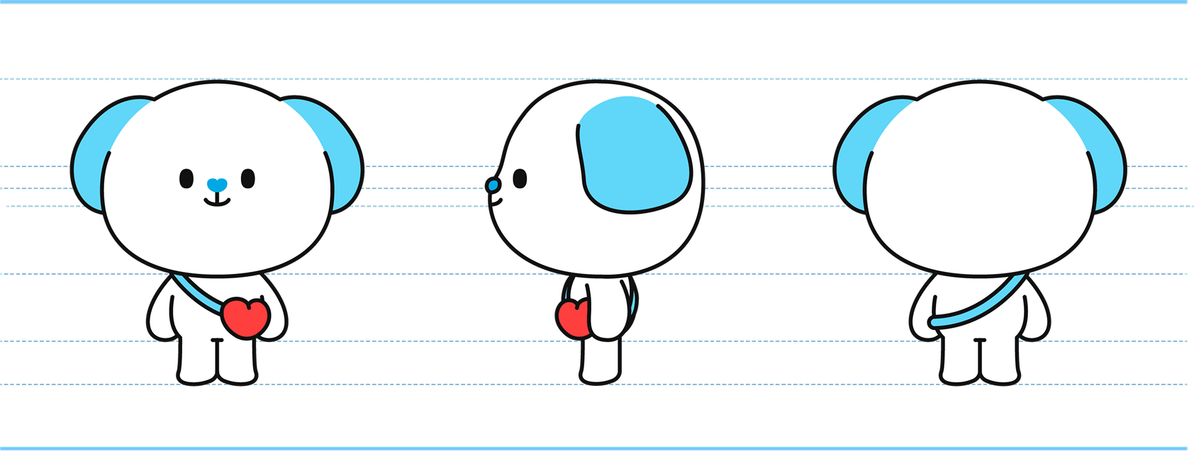 캐릭터 턴어라운드 및 색상 규정